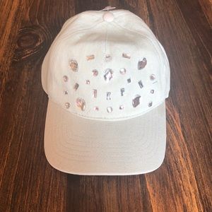 NWT Bedazzled light Denim Baseball Cap Regulated at the back. Very Girly